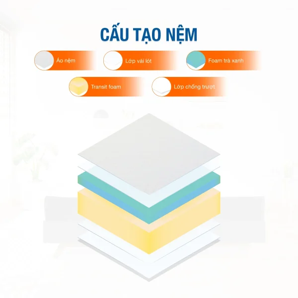 nem foam tra xanh cao cap lavender organic aerofoam