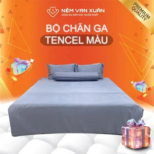 bộ chăn ga tencel màu xám