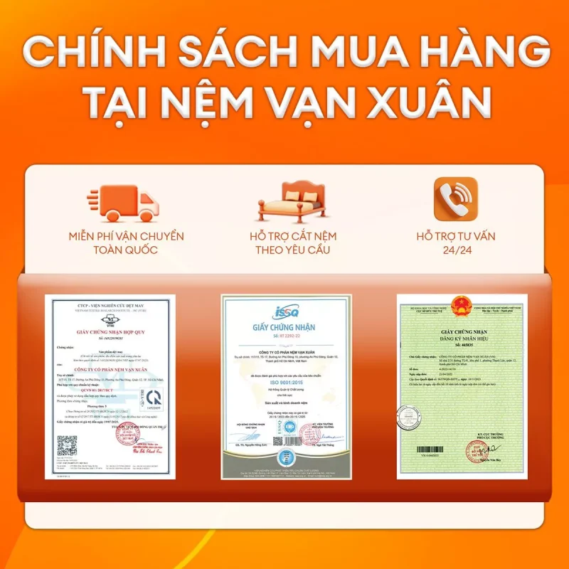 chính sách mua hàng nệm cao su than hoạt tính