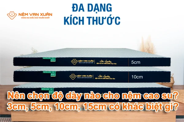 Nên chọn độ dày nào cho nệm cao su