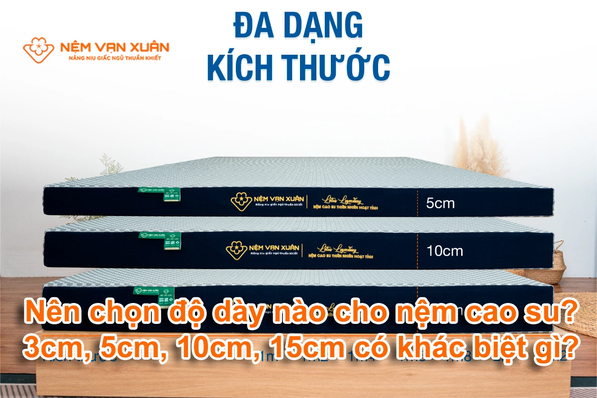Nên chọn độ dày nào cho nệm cao su